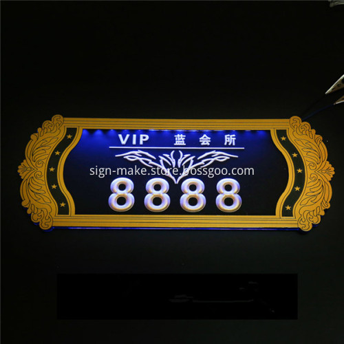 LED Hotel Room Signage Design